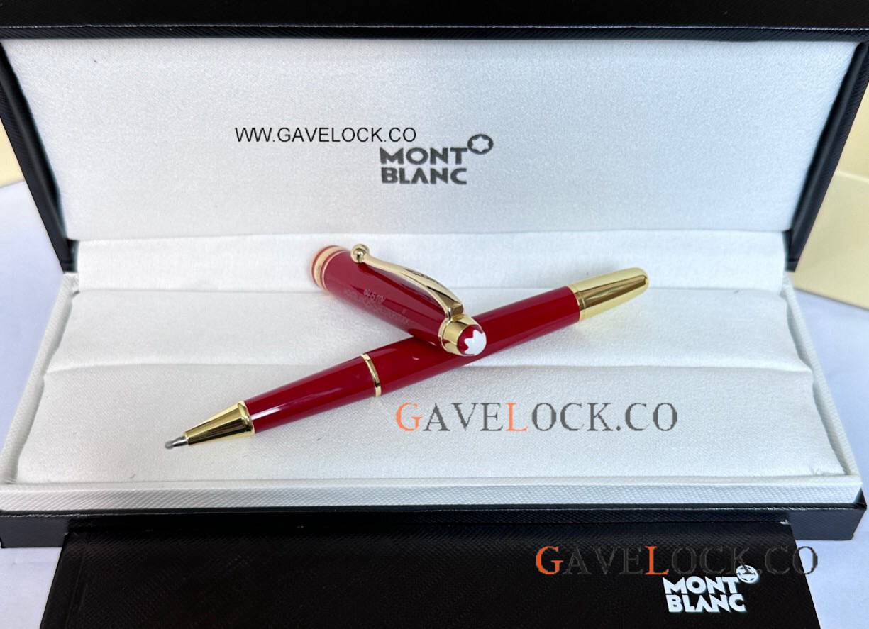Copy Mont blanc 100TH Meisterstuck Small Rollerball Red with Gold